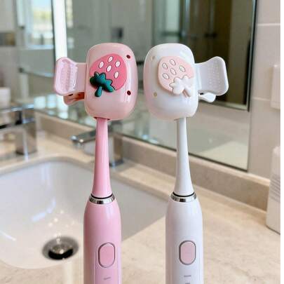 Bộ 2 chiếc/1 chiếc hộp bảo vệ bàn chải đánh răng họa tiết dâu tây/nơ hồng dễ thương, giá đỡ bàn chải đánh răng, giá để bàn chải đánh răng tại nhà, hộp đựng bàn chải đánh răng du lịch di động, kẹp bảo vệ đầu bàn chải đánh răng, kẹp giữ bàn chải đánh răng, vật dụng cần thiết khi đi du lịch, hộp đựng bàn chải đánh răng di động, thích hợp cho gia đình, ký túc xá, phòng tắm, du lịch và các trường hợp khác như vật trang trí phòng tắm. Rất tiện lợi để mang theo.