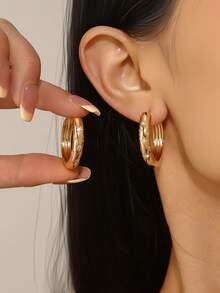 1对简约休闲百搭闪亮四角星耳环，适合日常佩戴 - 彩色 - 查看 7