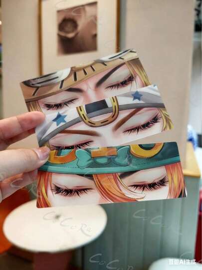 SBR角色磨砂卡、Jony磨砂卡、Jello磨砂卡、动漫眼妆磨砂卡、3D渐变视觉效果、高清印刷创意书签卡、动漫周边收藏品、学生桌面装饰卡、多种角色眼妆设计可选、细腻笔触还原细节、动漫迷理想礼物、便携小巧装饰卡