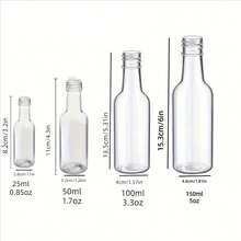 Bộ 24 chai nhựa mini và 1 phễu nhỏ (50ml/1.7oz), chai đựng cồn rỗng có thể tái sử dụng với nắp vặn bằng nhôm màu đen bạc, thích hợp làm quà tặng Giáng sinh, sinh nhật, đám cưới, tiệc tùng. - Xem 2