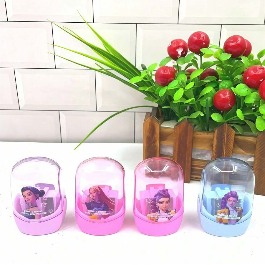 4pcs/Set High Quality KPOP Stationery Set - Includes KPOP Notebook, KPOP Pins, KPOP Ballpoint Pen, KPOP Memo Pad, Provided By KPOP Girl Group, Practical School Supplies Gift Set [Random Style Shipped] - Multicolor - View 1