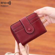 CHARM INFINITE Fashion Mini Wallet Women Short Leather Purse Small Card Holder Coin Purse Lady Style - Multicolor - View 8