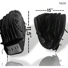 Baseball Infield Glove, 11 - 12 Inch, Lightweight, Black, Made In India - 11"-12" + Left Hand Throw - View 3