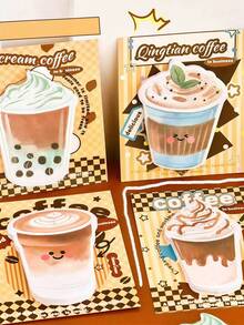 Ins Style Milk Tea & Coffee Sticky Notes, Cute Girly Memo Pads For Journal Decoration, Student Tearable Self-Stick Notes - Multicolor - View 4