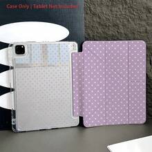 1pc Lavender Polka Dot Protective Folio Tablet Case With Pen Holder, Multi-Angle Stand, Compatible With IPad 10.9/10.2/ Air 5th Gen/Pro 11/10th/9.7/Air 2/7th/8th Gen/Air 4/5/ Air 13/11(M3 2025)/ 11(A16 2025) - Multicolor - View 8