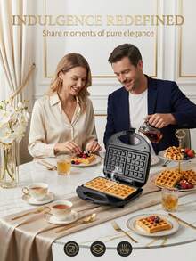 SOKANY-113 华夫饼机早餐机，紧凑型家用小型烤面包机，双面加热 - 美規A型插(110-127V) - 查看 3