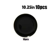 10.25英寸餐盘和7.5英寸沙拉盘套装,黑色包边,适合派对、毕业典礼、生日、婚礼、圣诞节、万圣节等场合。 - 黑色 - 查看 9