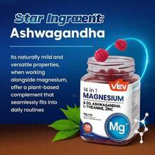 VEV Magnesium Complex Gummies For Mood Resilience – 14-In-1 Sugar-Free Vegan Formula With Ashwagandha, L-Theanine, D3 & Zinc, Supports Cortisol Balance & Focus, 90 Count Mixed Berry - 2 - Xem 8