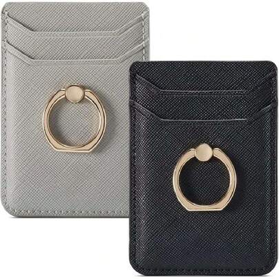 - Soporte para tarjetas de teléfono RFID de piel para teléfono celular, con calcomanía de crédito, soporte para tarjetas adhesivas para mujeres y hombres, para la mayoría de los teléfonos,43348965