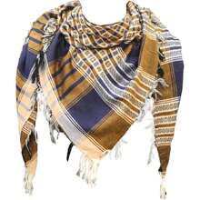 Bufanda militar táctica de algodón Shemagh Palestina, bufanda Keffiyeh para la cabeza y el cuello, regalos para hombres y mujeres,43372259 - Champán - Ver 1