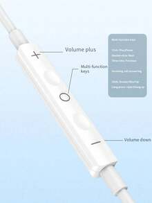 有线入耳式耳机，带麦克风和遥控器，Type-C接口，通话清晰，兼容和3.5mm接口智能手机 - 查看 5