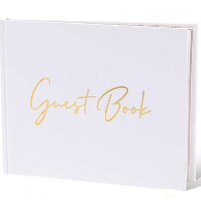 Elegant Wedding Guest Book - Perfect For Wedding Receptions, Birthdays And Special Events - Guest Book -Hardcover - Foil Gilded Edges For Guests & Visitors To Sign At Wedding, Funeral Or Memorial, Party, Or Bridal Shower