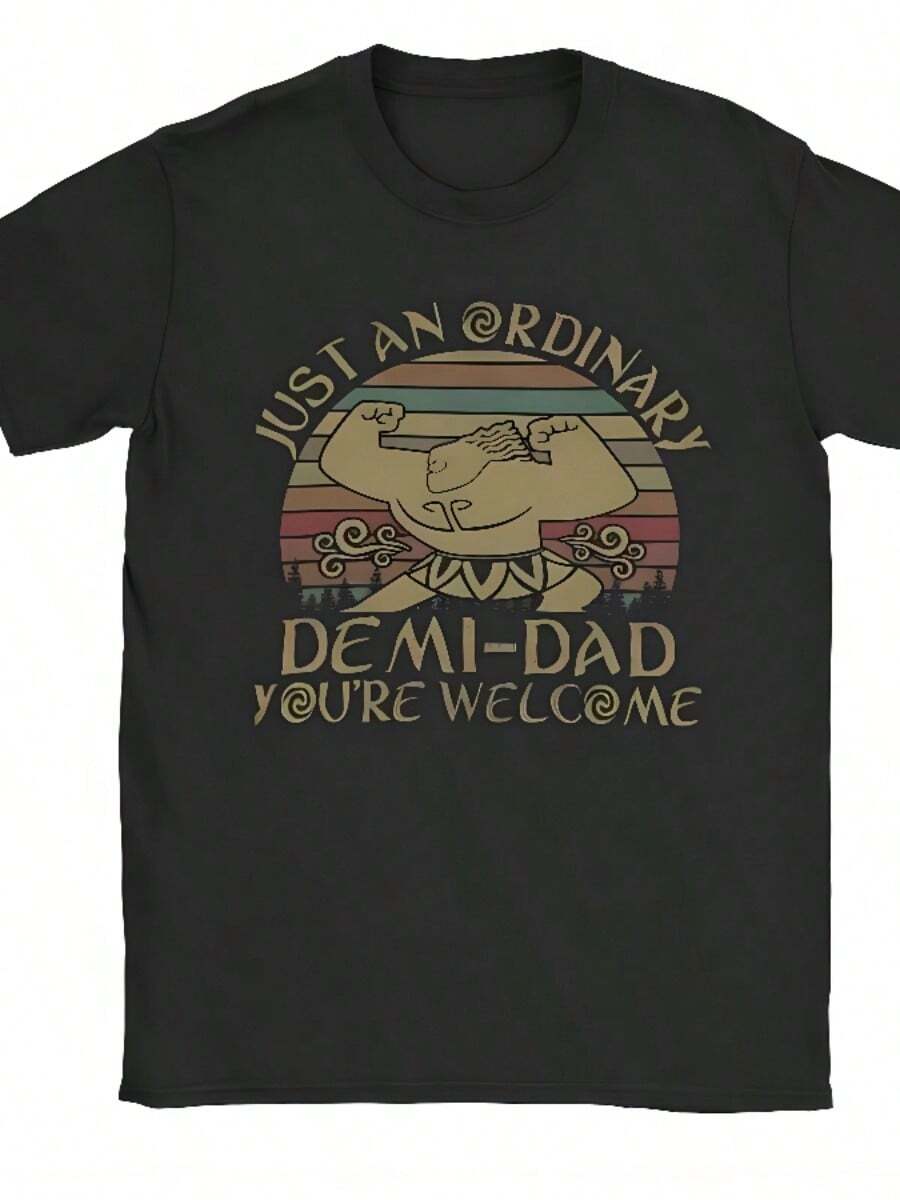 Funny Moanas Maui Stronge T Shirts Men Cotton Vintage T-Shirt Crew Neck Just An Ordinary Demi Dad Tees Short Sleeve Clothing Gifts.... Valentine's Day - Black - View 1