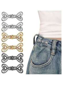 8个可调节夹式围巾/袖口/腰带固定器，简约多功能隐形无痕夹，适用于固定袖口、领口、腰带、裤腿 - 彩色 - 查看 2