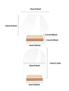 1pc Transparent Acrylic Wedding Table Number Plate - Romantic Wedding Seating Card, Party Birthday Event Dining Table Identifier - Semi-oval Large Size With Small Base - View 3