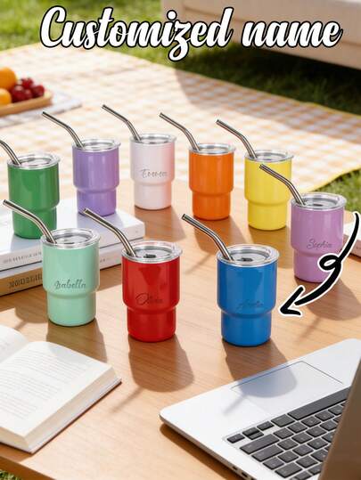 3oz/88ml Vaso de licor con chispa personalizado, de acero inoxidable multicolor con tapas y pajita, suministros para fiestas festivas, regalo perfecto para café, cóctel, bebida, té y cerveza champán, ideal para Pascua, Día de la Madre, Día de la Independencia, temporada de bodas, temporada de graduación