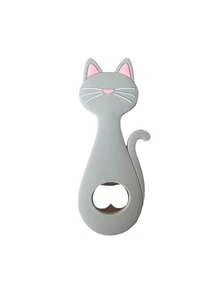 1个硅胶酒瓶盖开启器，创意冰箱磁铁猫形开瓶器，两用磁性啤酒瓶盖开启器厨房工具 - 彩色 - 查看 14