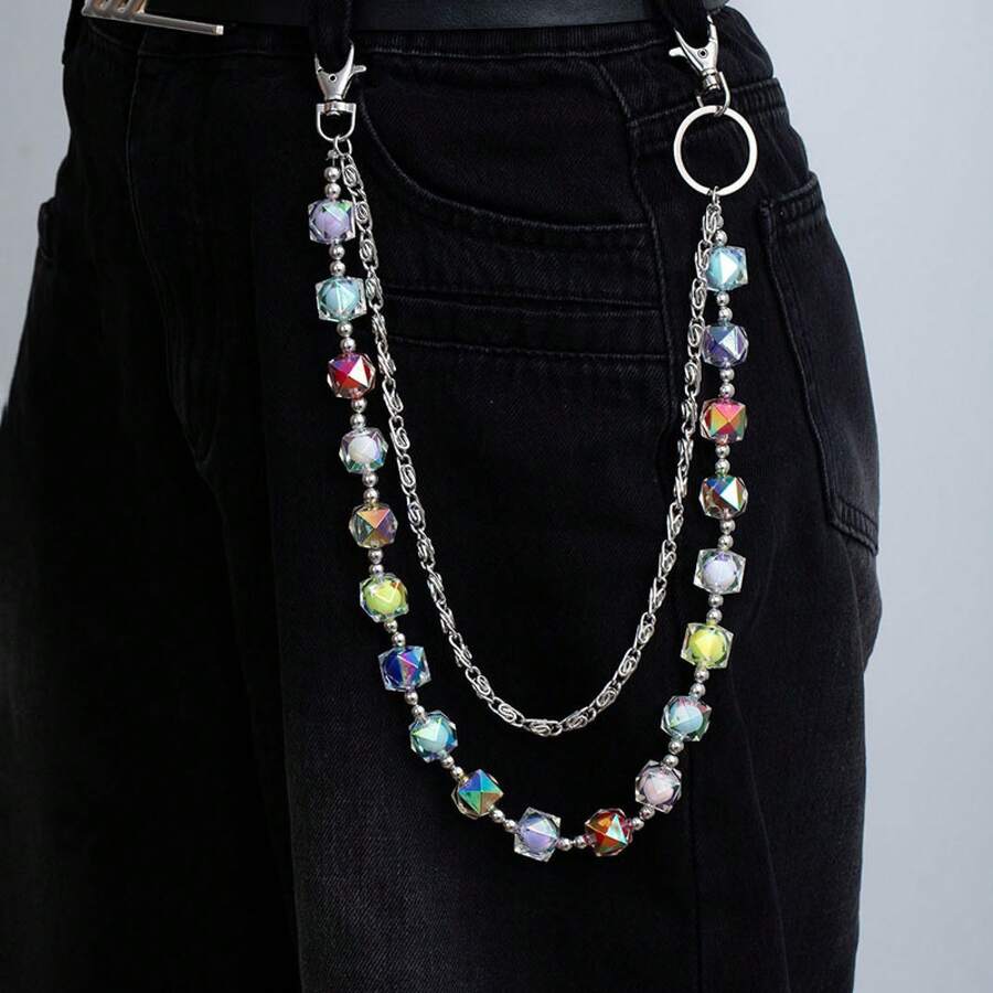 Single-Piece Colorful Dopamine Candy-Colored Waist Chain, Macaron-Colored Pants Chain,  Hip-Hop Style Jeans Chain - Mẫu 1 - Xem 1