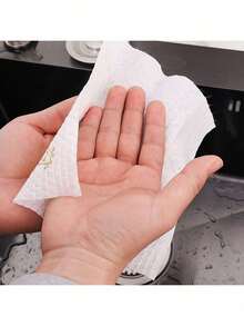 Rollo de 50 paños de limpieza reutilizables, paño absorbente y perezoso, lavable en seco y húmedo, desechable - Multicolor - Ver 8