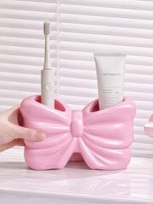 1pc/2pcs Bow Toothbrush Holder & Toothpaste Storage Rack, Bathroom Countertop Organizer - Multicolor - View 5