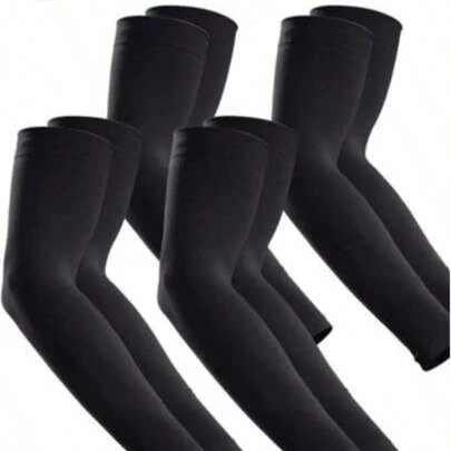 4 đôi ống tay dài cho nam, chống nắng, nén, thoáng mát, thích hợp cho bóng đá, golf, bóng rổ và các môn thể thao khác, màu trắng, thích hợp mặc mùa thu.