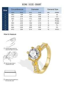 Charm-In 18K Gold Plated Copper Ring Vintage Crown Design Round Cut Cubic Zirconia Promise Ring For Women Wedding Jewelry - Gold - View 5