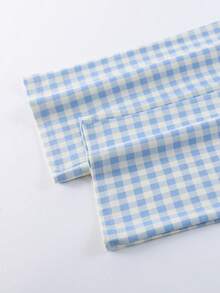 Bộ đồ ngủ nữ 2 món cổ tròn, áo dài tay và quần, đồ mặc nhà mềm mại cho mùa xuân và mùa thu. - Xanh da trời - Xem 8