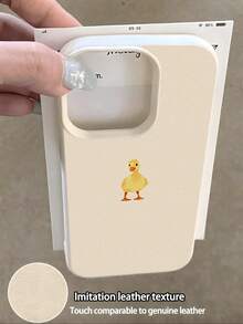1pc Cute Duck Pattern Matte Textured TPU Shockproof Minimalist Phone Case, Suitable Compatible With Iphone 11 12 13 14 15 16 17 Pro Max, A55/54/53/52/51, S25/24/23/22/21 Series - Multicolor - View 3