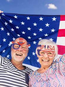 1/5/10 pièces élégantes avec motif drapeau américain - Lunettes de mode patriotiques convenant pour le Jour de l'Indépendance, le Jour du Drapeau, le Jour du Souvenir, la saison de remise des diplômes, accessoires amusants pour photos et fêtes, célébrations patriotiques, convient à tous - Multicolore - Voir 5