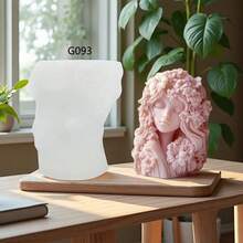 Garden Sleeping Girl Scented Candle Silicone Mold, DIY 3D Floral Girl Candle Silicone Mold - White - View 1