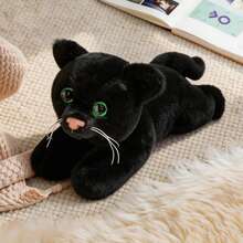 26厘米/10.23英寸卧姿猫毛绒玩具，柔软蓬松，金丝虎斑/暹罗/三花猫款式，逼真猫咪毛绒玩具，生日和节日礼物，男孩女孩收藏玩具，万圣节和圣诞节礼物，儿童节礼物 - 彩色 - 查看 17