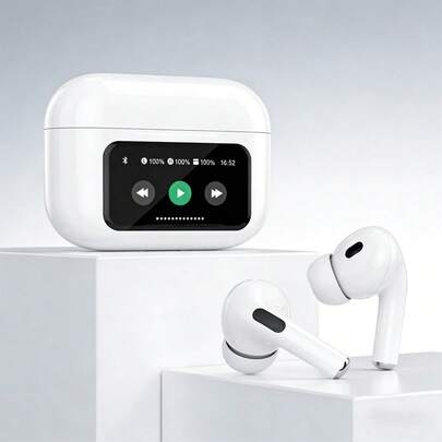 1 pieza Auriculares inalámbricos Bluetooth con pantalla LED de energía, sonido estéreo de alta calidad, Hi-Fi, llamadas claras, compatible con iPhone/// Series