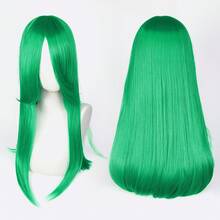 FULCRUM Heat-Resistant Synthetic Green Wig, Suitable For Parties, Halloween, Christmas, Costume, Masquerade Ball, Unisex - Green - View 3