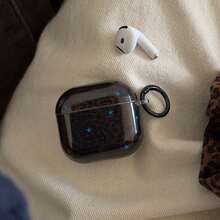 Funda con estampado de leopardo y estrella + aro para Pro 3/Pro 2/ 4/3/2, funda de auriculares de moda para mujer, funda minimalista de auriculares compatible con Apple - Negro - Ver 5