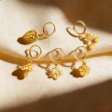 几何耳环，时尚百搭优雅耳环 - 金色 - 查看 6