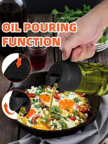 Premium Olive Oil Refillable Bottle, UV-Blocking Glass To Preserve Flavor, Dual-Use Sprayer & Pourer, Comes With Opaque Label, Splash-Proof, Suitable For Kitchen & Outdoor Cooking, Multiple Colors - View 5