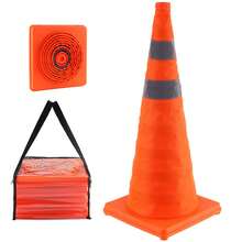 Safety Cones, 4 Pack 28 Inch Collapsible Traffic Cones, Construction Cones With Reflective Collars, Wide Base And A Storage Bag, For Traffic Control, Driving Training, Parking Lots - 4 Pack - View 8