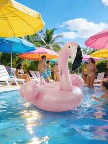 1pc Giant PVC Inflatable Flamingo Pool Float, 60/70 Inch (Approx. 150cm/180cm) Pink Flamingo Party Floats, Large Beach Pool Floating Toy, Suitable For Big Pool Party And Beach - 1 Piece - View 4
