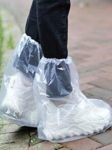10pcs Transparent Shoe Covers, Anti-Sand, Suitable For Cleaning And Outdoor Activities In Rainy Days. These Reusable And Disposable Shoe Covers Are Made Of High-Quality Non-Slip Material.,Shoe Rack,Storage Saver,Outdoor,Garden,Travel Essential,Portable,Beach Essential,Graduation Season,Commencement,Graduation Ceremony,Graduation Gift,Graduation Present,Graduation Gift,Graduation Present,Congrats Grad,Congratulations Graduate,Valedictorian,Finish School,Graduation Party - Versi transparan - View 3