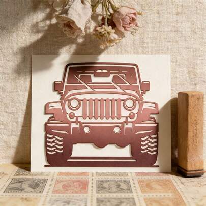 1pc Off-Road Vehicle Silver Gray Metal Cutting Mold, Art Paper Carving Template, For Paper Card Making Scrapbook DIY Card Album Craft Decoration Metal Cutting Mold