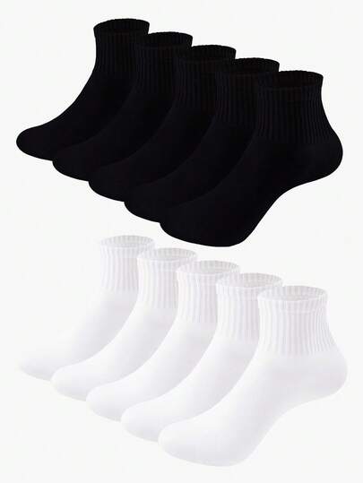 5 Pairs Unisex Sports Ankle Socks, Breathable Shock-Absorbing Low-Cut Running Socks