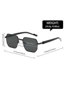 1 Pair Of Small Square Frame Black Fashion Glasses, Alloy Material, Anti-Ultraviolet, Retro Y2K Style Fashion Glasses, Textured Temple Legs, Perfect For Street Photography - Multicolor - View 9