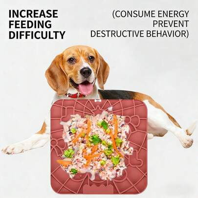 Thảm liếm cho thú cưng màu cam có giác hút, dụng cụ ăn chậm cho chó và mèo, tấm huấn luyện thú cưng, món quà Giáng sinh lý tưởng.