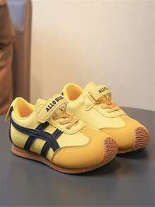 儿童运动鞋 新款秋季时尚网面透气男女童休闲鞋，软底加厚户外鞋 - 黃色 - 查看 3