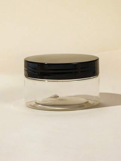 1PC Leak-Proof Plastic Container, Black Round Wide Mouth Jar With Lid, Portable For Travel Cosmetic Storage, Cream, Essential Oil & DIY Making
