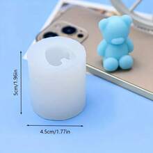 1pc Small Hanging Bear Silicone Mold For Fragrance Stone DIY, Various Patterns, Non-Stick Easy Demold Handmade Diffuser Decor Mold - White - View 7