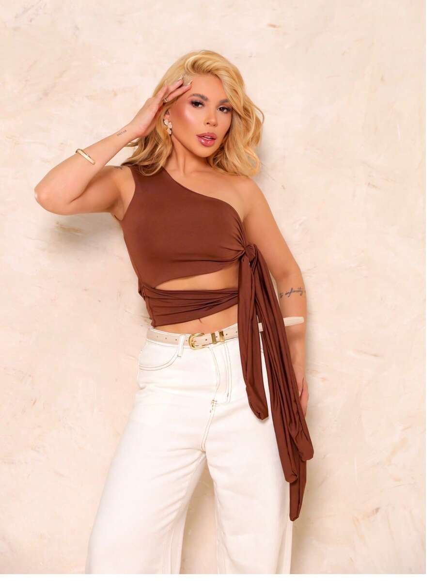 Knitted Fabric Holiday Night Bachelorette Party Trip - 鏽棕色 - 查看 1