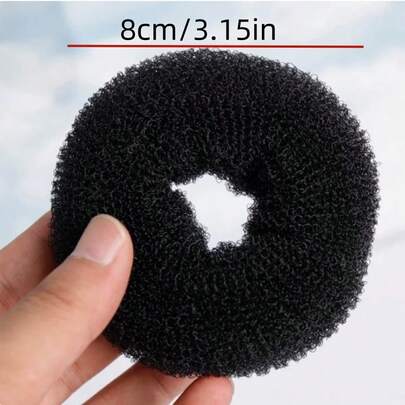 1 pezzo Elastico per capelli semplice e monocromatico nero da 8 cm, accessorio per capelli casual da donna, fermaglio per capelli, fascia elastica per capelli, decorazione per capelli