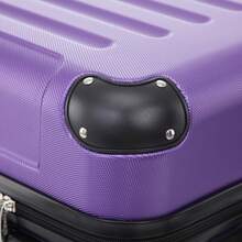 YONSLY 4-Piece Wheeled Suitcase Set With 360° Wheels, Combination Lock, Robust Double Zipper, Mesh Pocket, Soft Rubber Handle, 16/20/24/28 Inch Trolley Suitcase, Hard Shell Carry-On Luggage Set (4-Piece Set, S, M, L & XL) - 紫色 - 查看 6