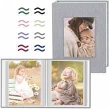 Bộ 2 album ảnh 4x6 inch, album nhỏ bằng vải lanh có ngăn đựng 80 ảnh với 40 túi, quà tặng cho phụ nữ, các bà mẹ, gia đình và em bé. - A - Xem 2